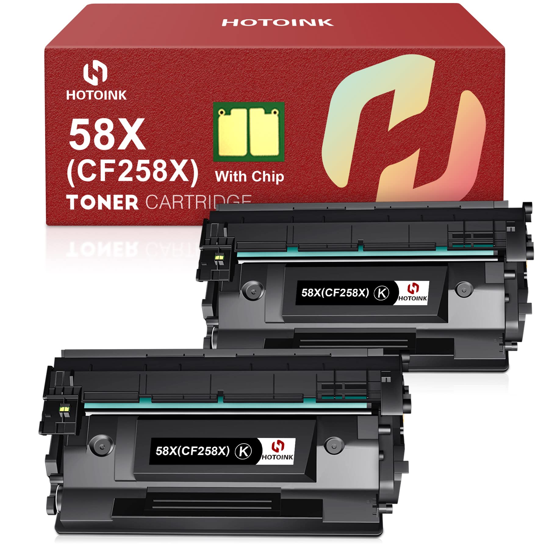 HOTOINK Compatible Toner Cartridge Replacement for HP 58X CF258X 58A CF258A - High Yield Black (2-Pack) - Works with HP LaserJet Pro M404n M404dn M404dw MFP M428fdw M428fdn M428dw Printers - Perfect for Office & Home Printing Needs