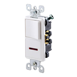 Decora Single Pole / Neon Pilot Combination Switch 5626 - 15A 120V Electrical Light Switch for Home, Office & Commercial Use