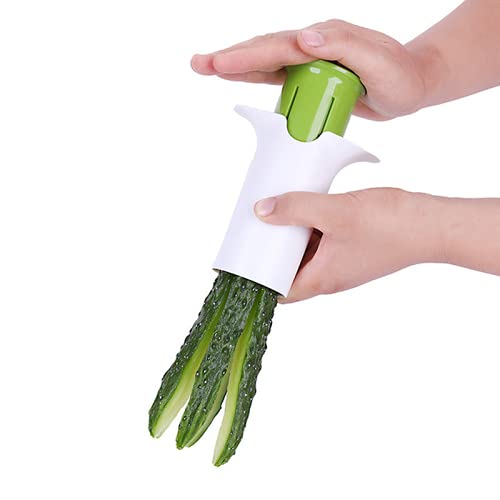 Zsaw Multi-Function Kitchen Fruit & Vegetable Slicer - 2-in-1 Gadget with Finger Guard for Cucumbers, Strawberries, Pizza Toppings & Salad Prep - Perfect for Meal Prep, Healthy Snacking & Party Platters
