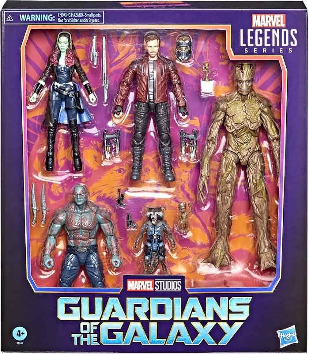Marvel Legends Guardians of The Galaxy 6 Inch Action Figure Box Set - Star-Lord, Gamora, Rocket, Groot & Drax Collectible Multipack | Perfect for Display, Gifts & Marvel Fans Collection