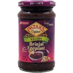 Patak's Brinjal Eggplant Relish - 11 oz Jar (Pack of 12) | Authentic Indian Chutney for Sandwiches, Burgers & BBQ | Vegan & Gluten-Free Condiment