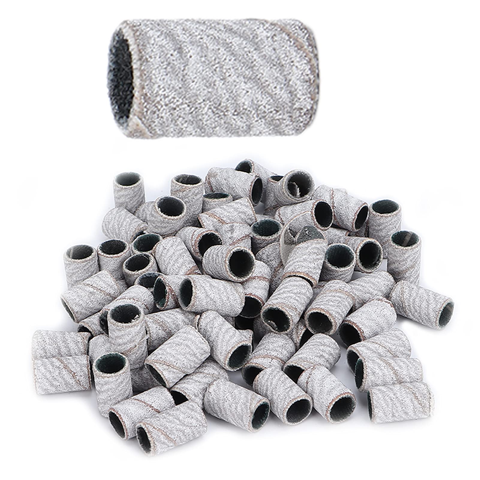 Manicure Sanding Rings for Nail Salon - 180# White Cuticle Polishing Bands for Professional Nail Care