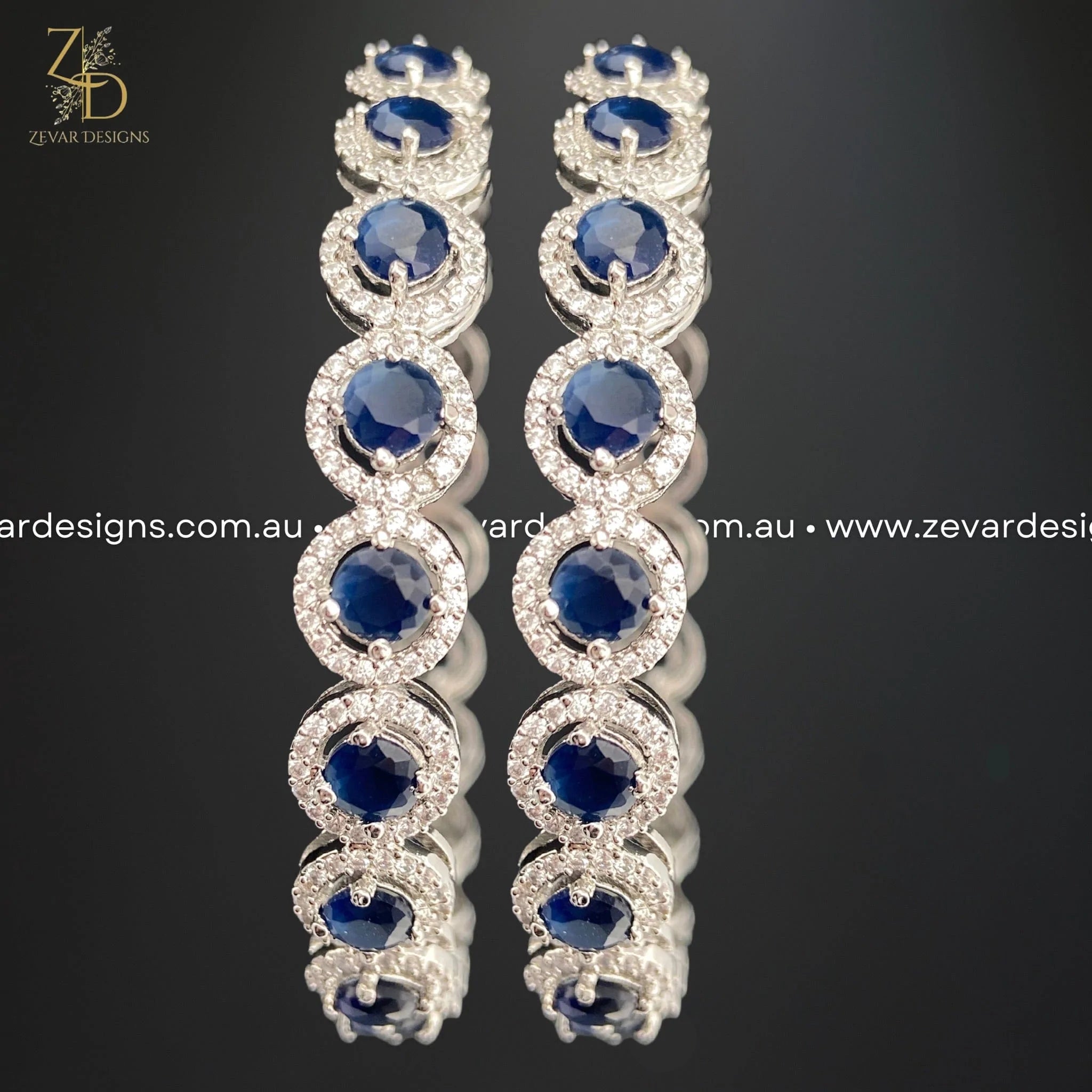 AD Bangles - Elegant Sapphire Bracelets for Women | Perfect for Parties, Weddings & Special Occasions
