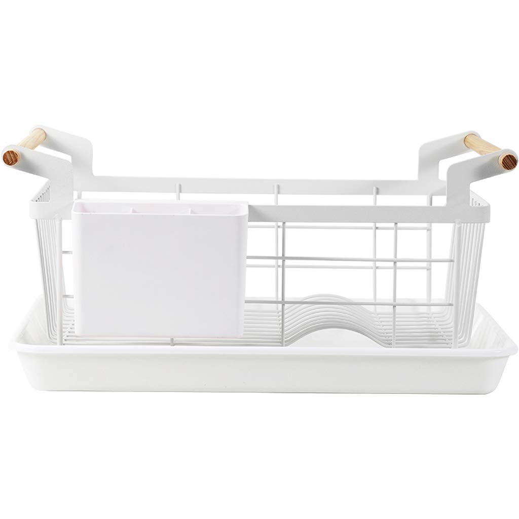 Japanese-Style Dish Drain Rack - Multi-Functional Kitchen Cutlery & Tableware Storage Rack with Drain Basket - Perfect for Small Kitchens, Countertop Organization & Drying Dishes Efficiently