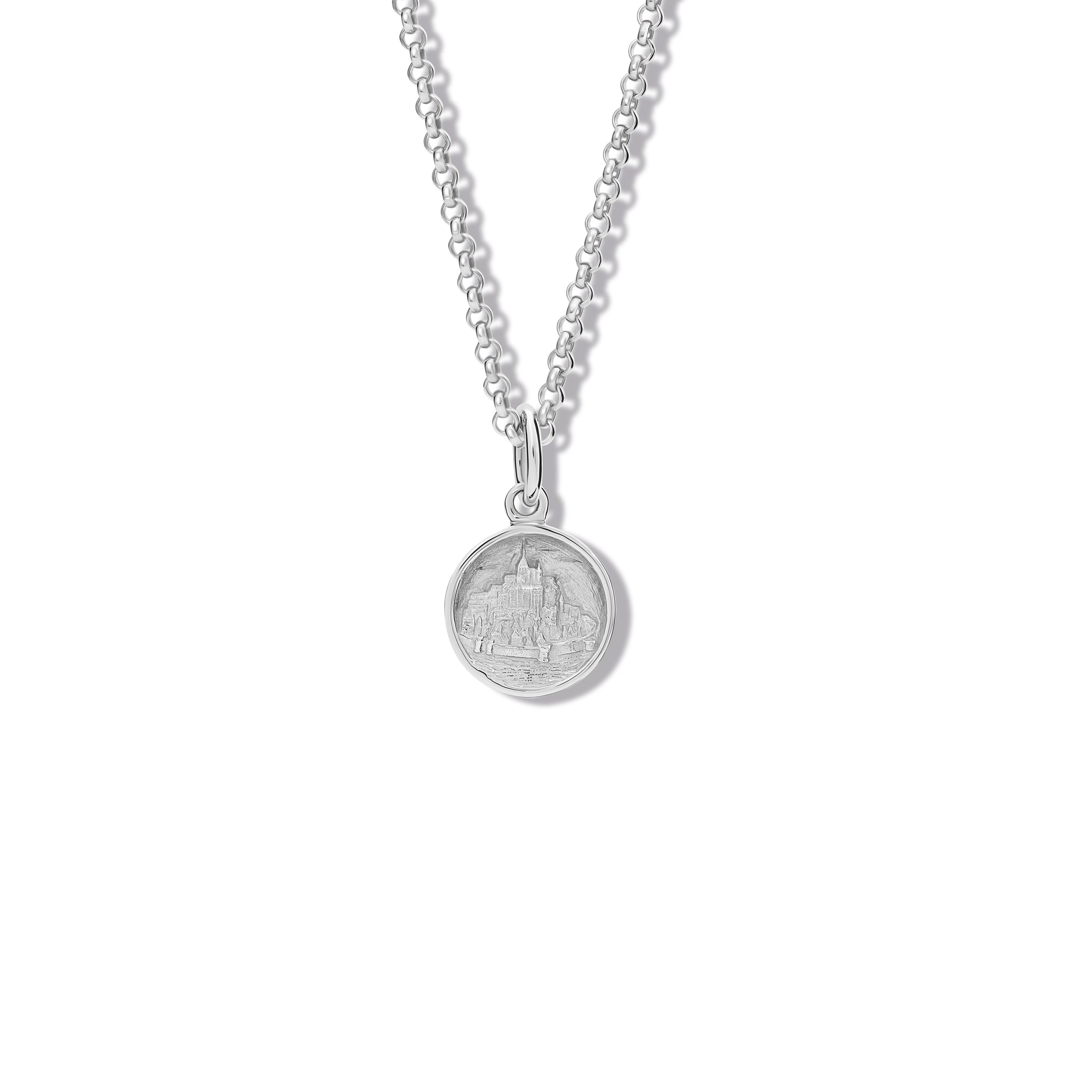 Le Mont St Michel Silver Pendant Necklace - Elegant Religious Jewelry for Women, Perfect for Gifts, Weddings & Special Occasions