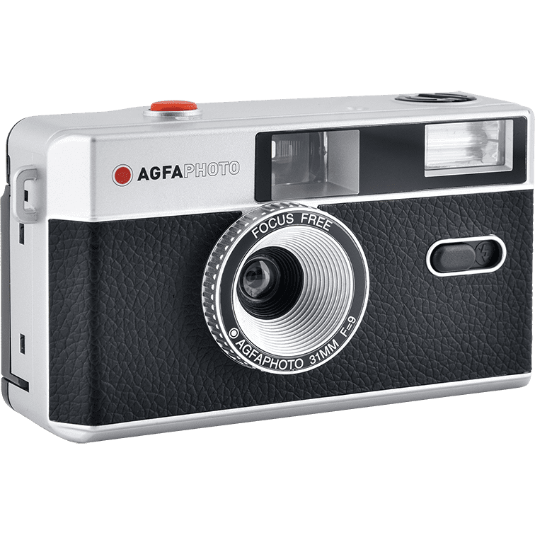 AGFAPHOTO 35mm Reusable Film Camera - Black | Vintage Style Point & Shoot Camera for Travel, Parties & Everyday Photography