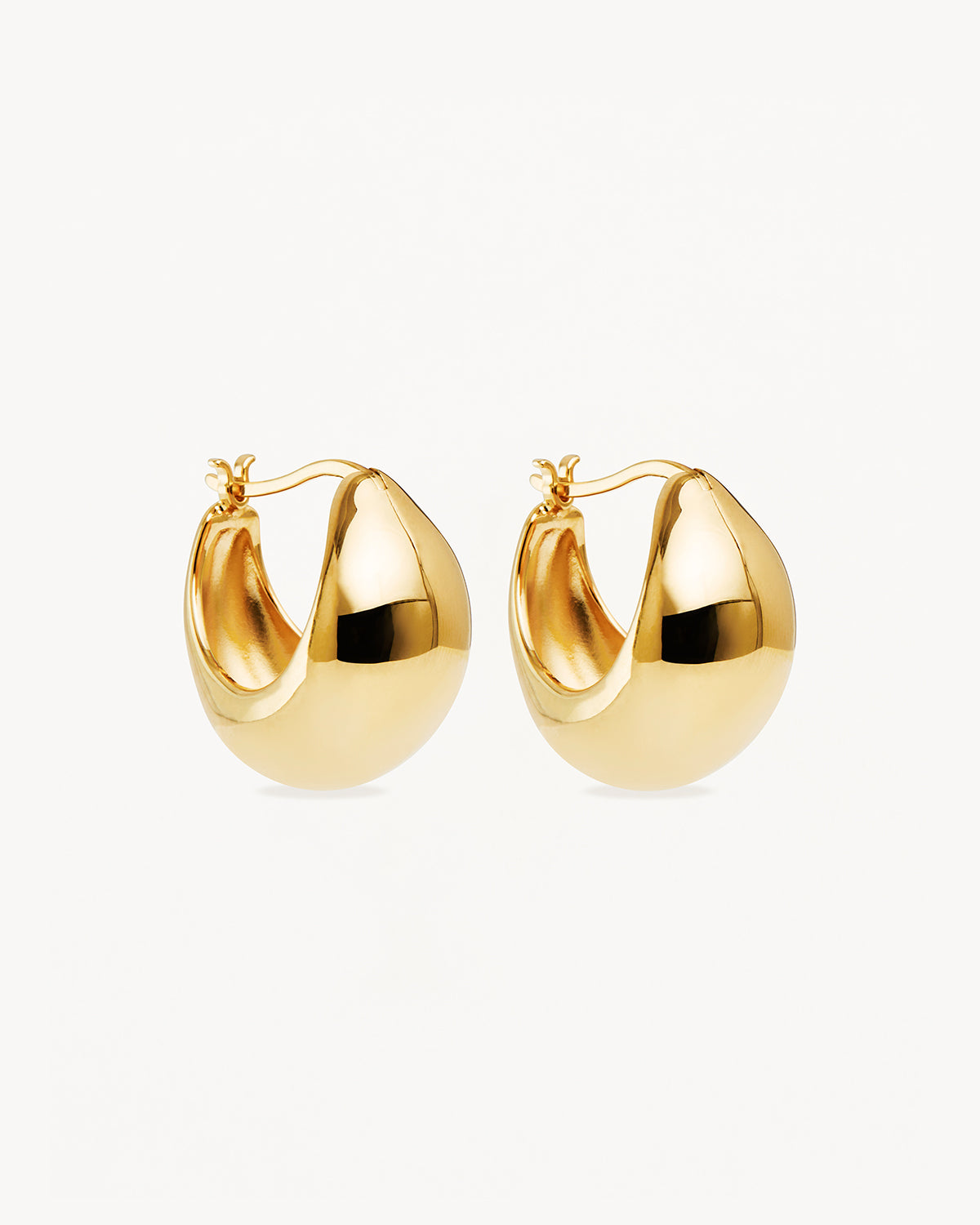 18K Gold Vermeil Large Hoop Earrings for Women - Sunkissed Dainty Drop Hoops - Perfect for Everyday Wear, Parties & Special Occasions