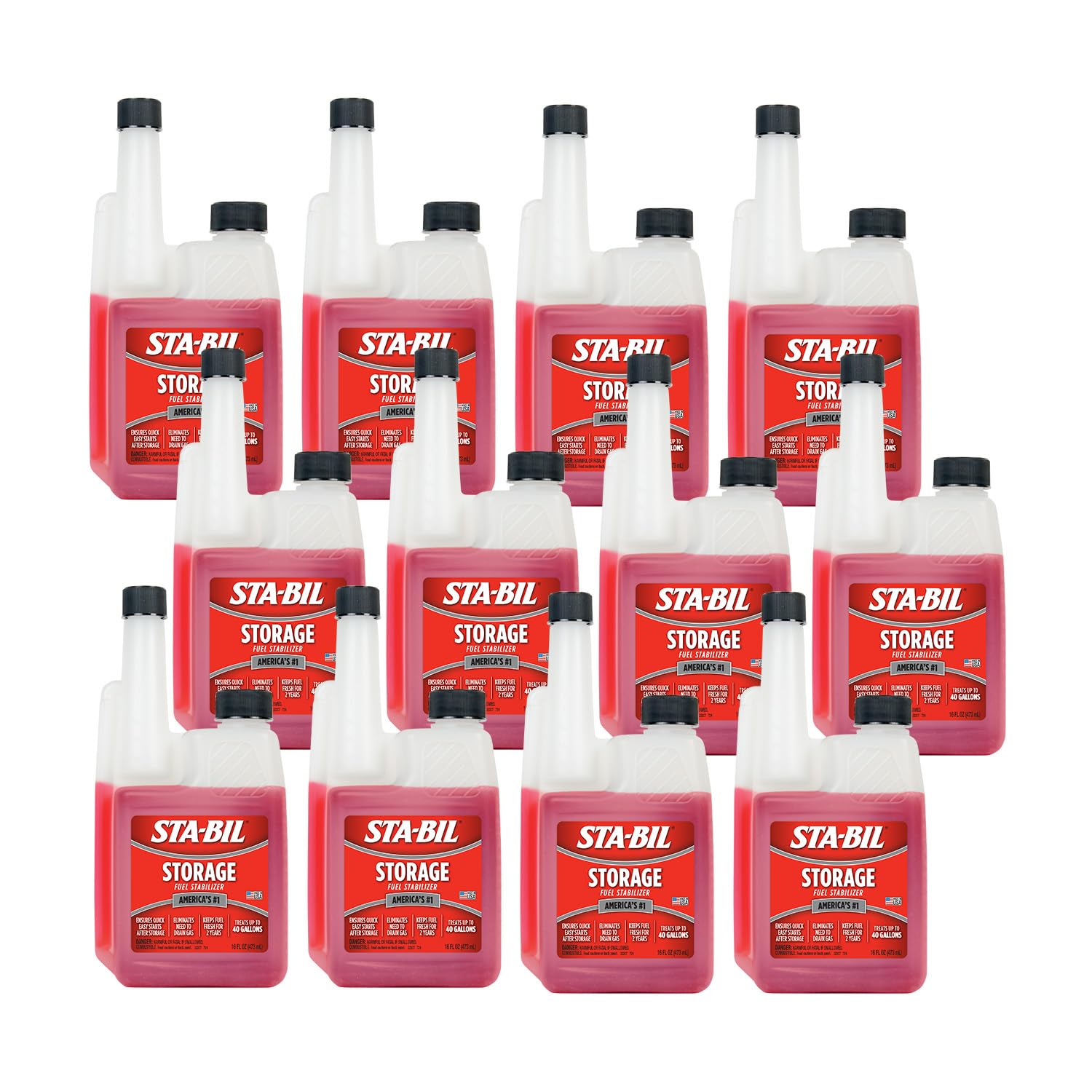 STA-BIL Fuel Stabilizer for Gasoline - 16 oz (12 Pack) | Keeps Fuel Fresh for 24 Months, Prevents Corrosion & Protects Engine | Ideal for Lawn Mowers, Generators, Boats & Seasonal Vehicle Storage