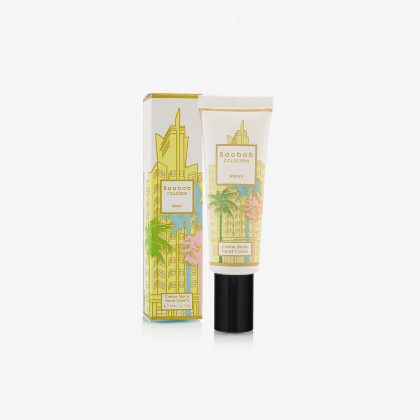 Baobab Collection Miami Hand Cream - Luxurious Moisturizing for Dry Skin | Perfect for Travel, Office & Home Use