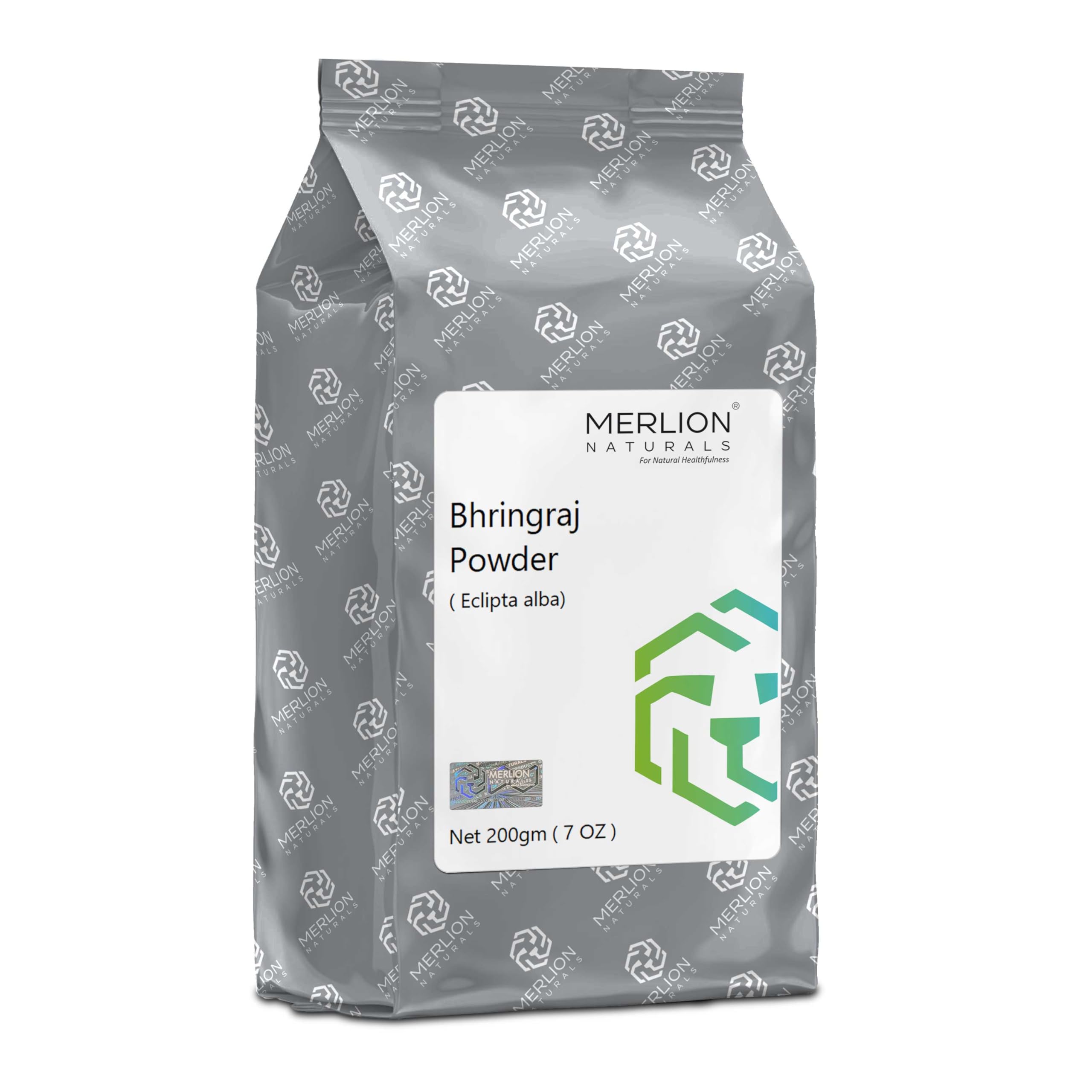 Organic Bhringraj Powder (Eclipta Alba) for Hair Growth - 200g by Merlion Naturals | Ayurvedic Herbal Treatment for Thicker Hair & Scalp Health | Perfect for DIY Hair Masks & Ayurvedic Remedies