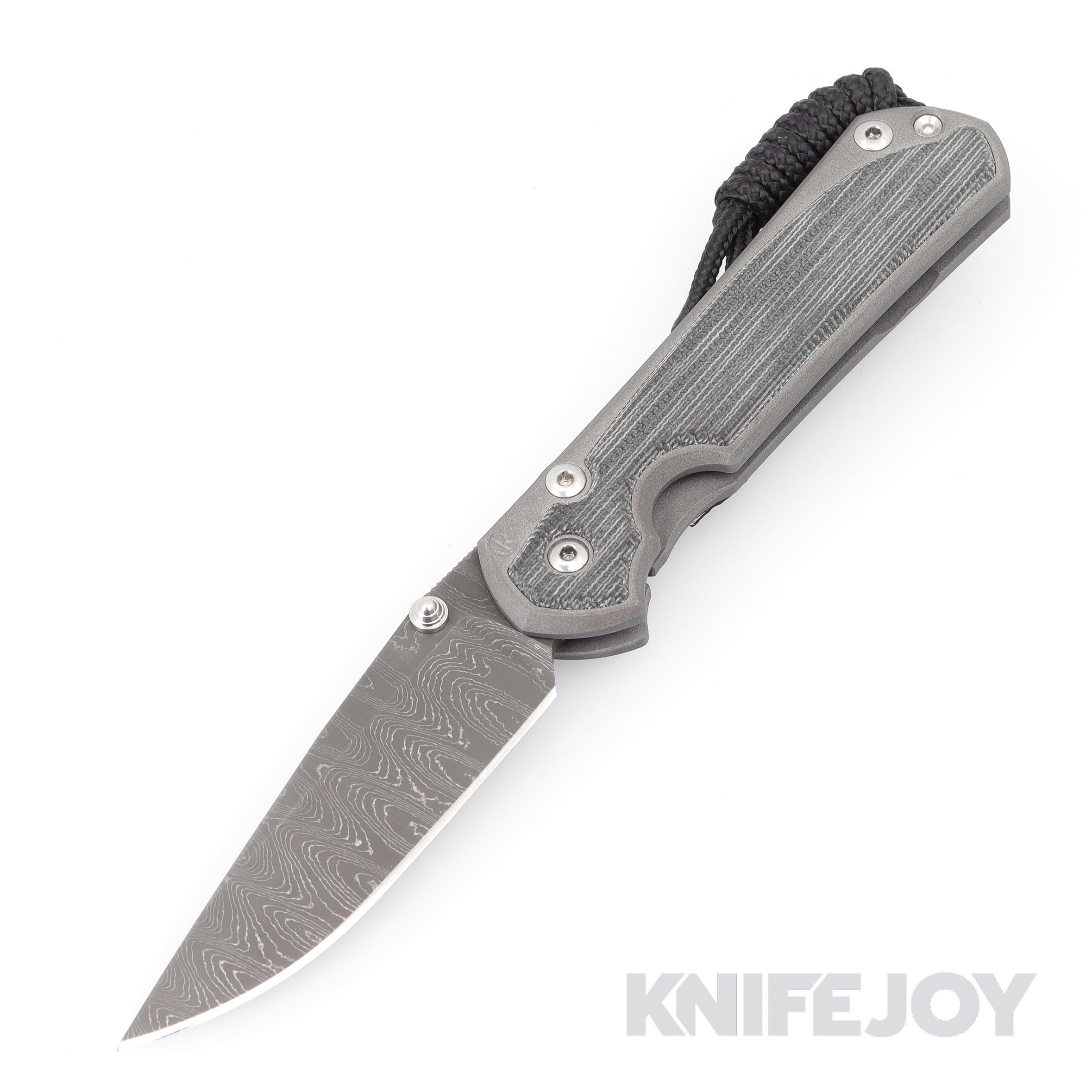 Chris Reeve Knives Small Sebenza 31 Drop Point Folding Knife - Ladder Damascus Steel Blade, Black Canvas Micarta Inlay Handle - EDC, Outdoor, Camping & Survival Tool