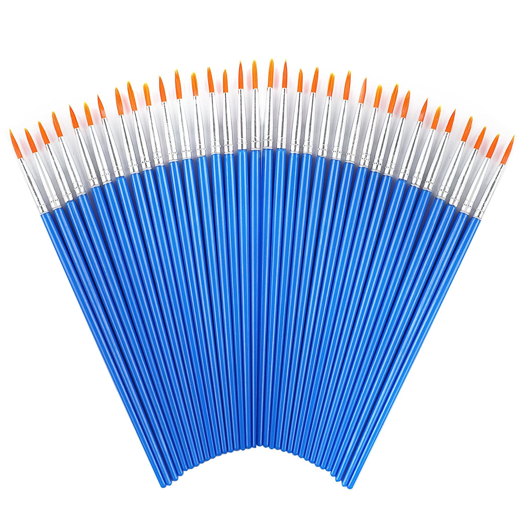 60 Pcs Round Paint Brushes Bulk - Small Detail Paint Brushes for Acrylic, Watercolor & Oil Painting - Perfect for Artists, DIY Crafts & Miniature Models