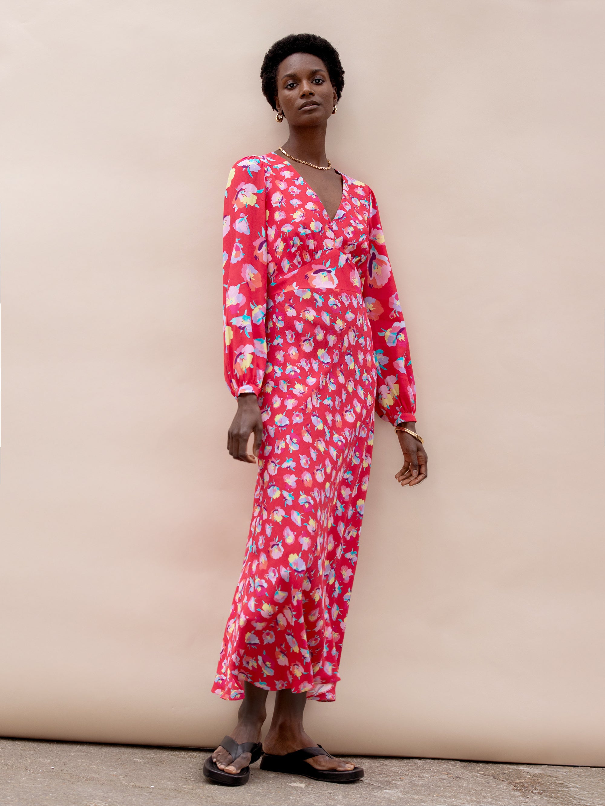 Petite Pink Carnation Ditsy Print Tie Back Dress - Floral Summer Dress for Women, Perfect for Garden Parties & Date Nights