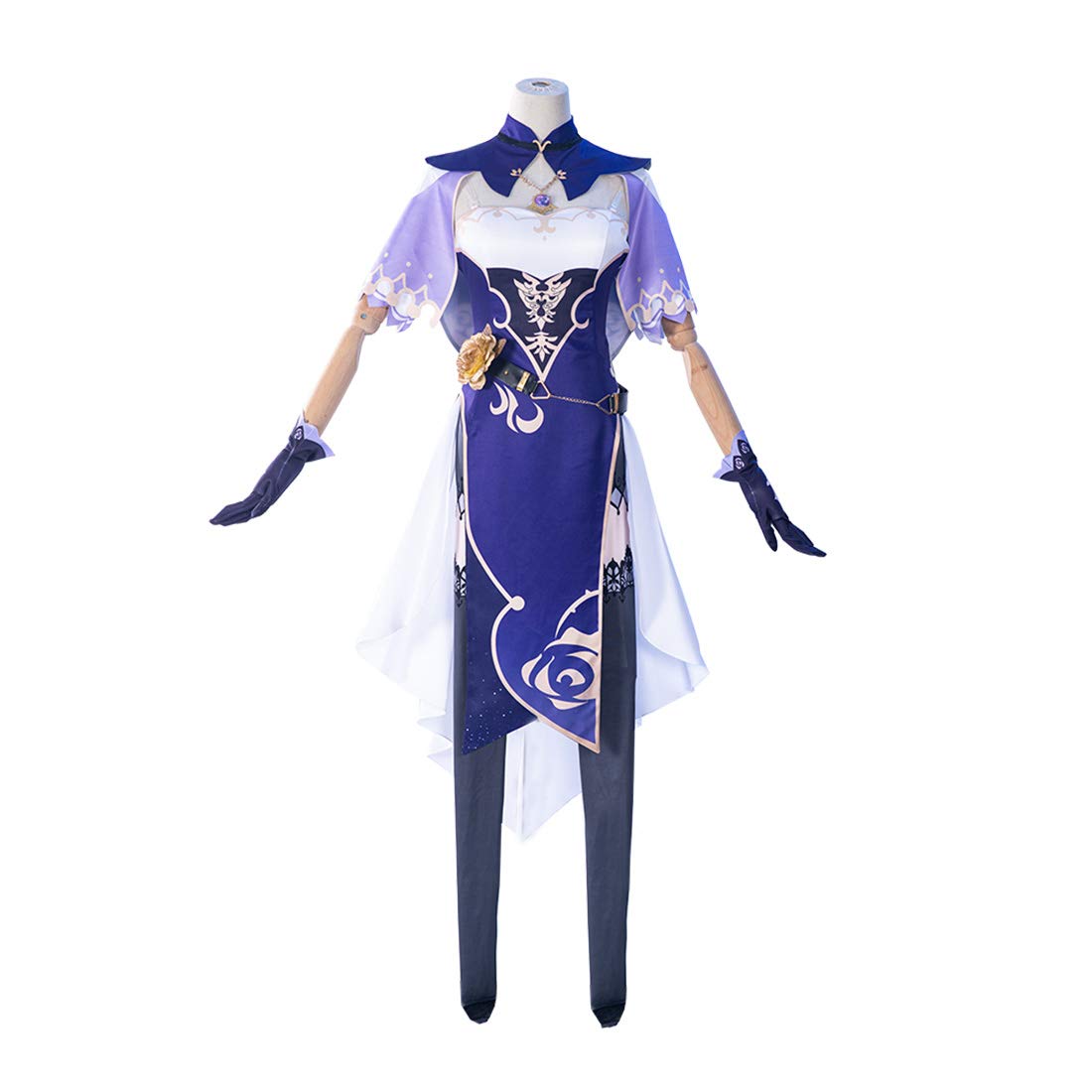 WOLFBSUH Genshin Impact Lisa Cosplay Costume Full Set with Hat - Anime Role Play Outfit for Halloween, Conventions & Themed Parties