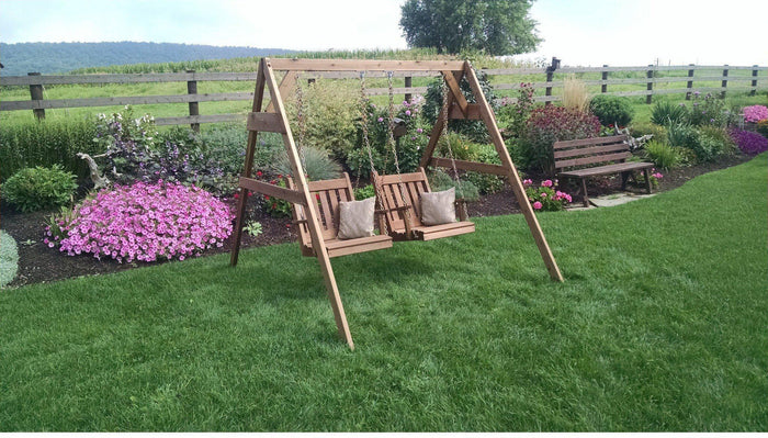 5’2x4 A-Frame Swing Stand for Two Chair Swings - Heavy Duty Outdoor Swing Set for Backyard, Garden, or Patio - Perfect for Relaxing and Family Fun