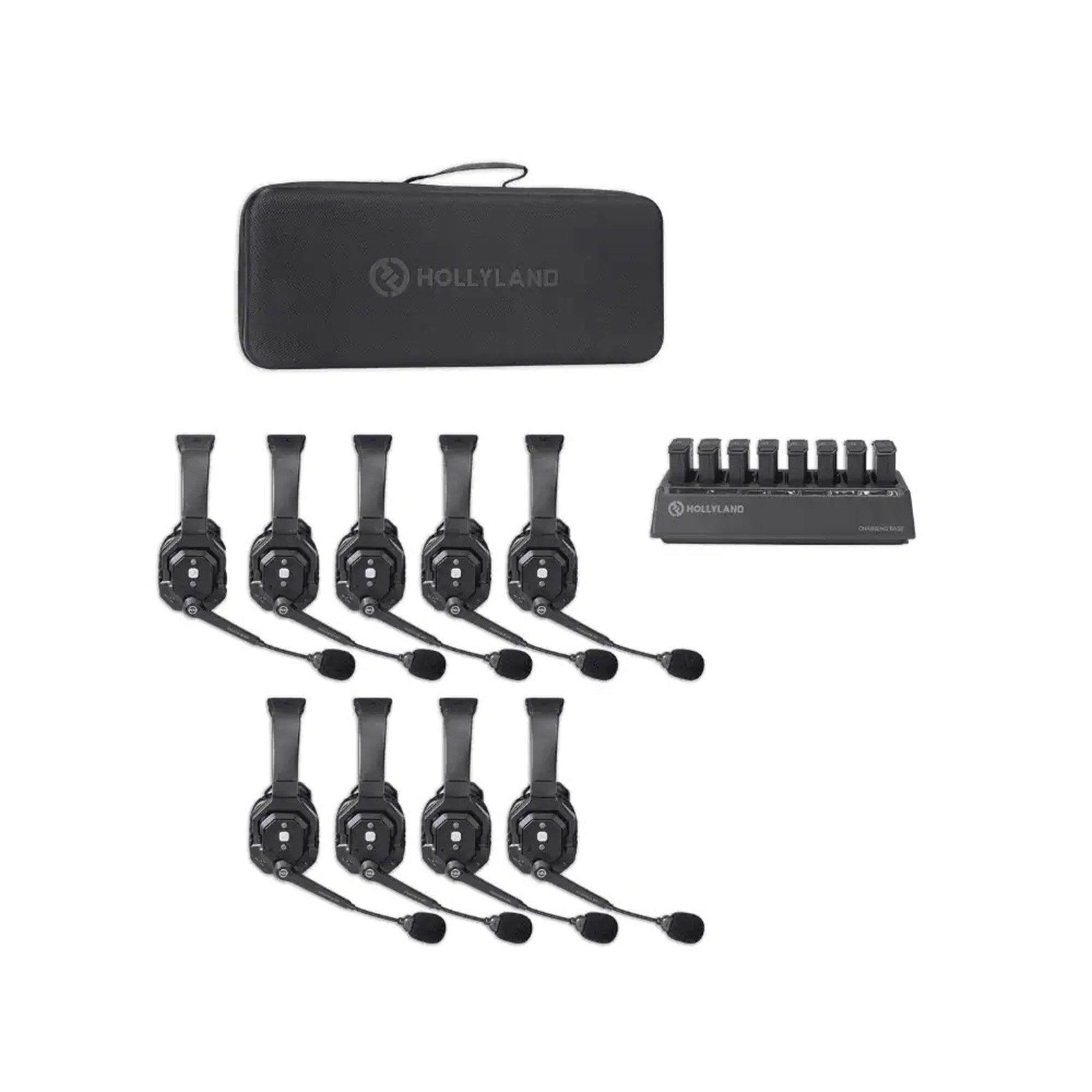 Hollyland Solidcom SE Pro 9S Single Ear Noise Cancelling Headset Intercom System - 9 Person Communication for Construction, Event Crew & Security Teams - Perfect for Loud Work Environments