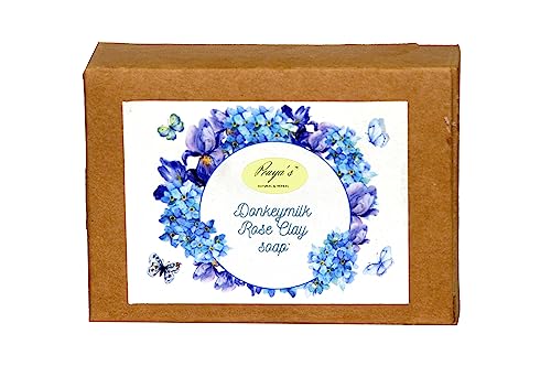 Organic Donkey Milk & Rose Clay Soap Bar - Natural Skincare for Dry & Sensitive Skin - Handmade Face & Body Cleanser - Perfect for Daily Use, Spa Days & Gift Giving