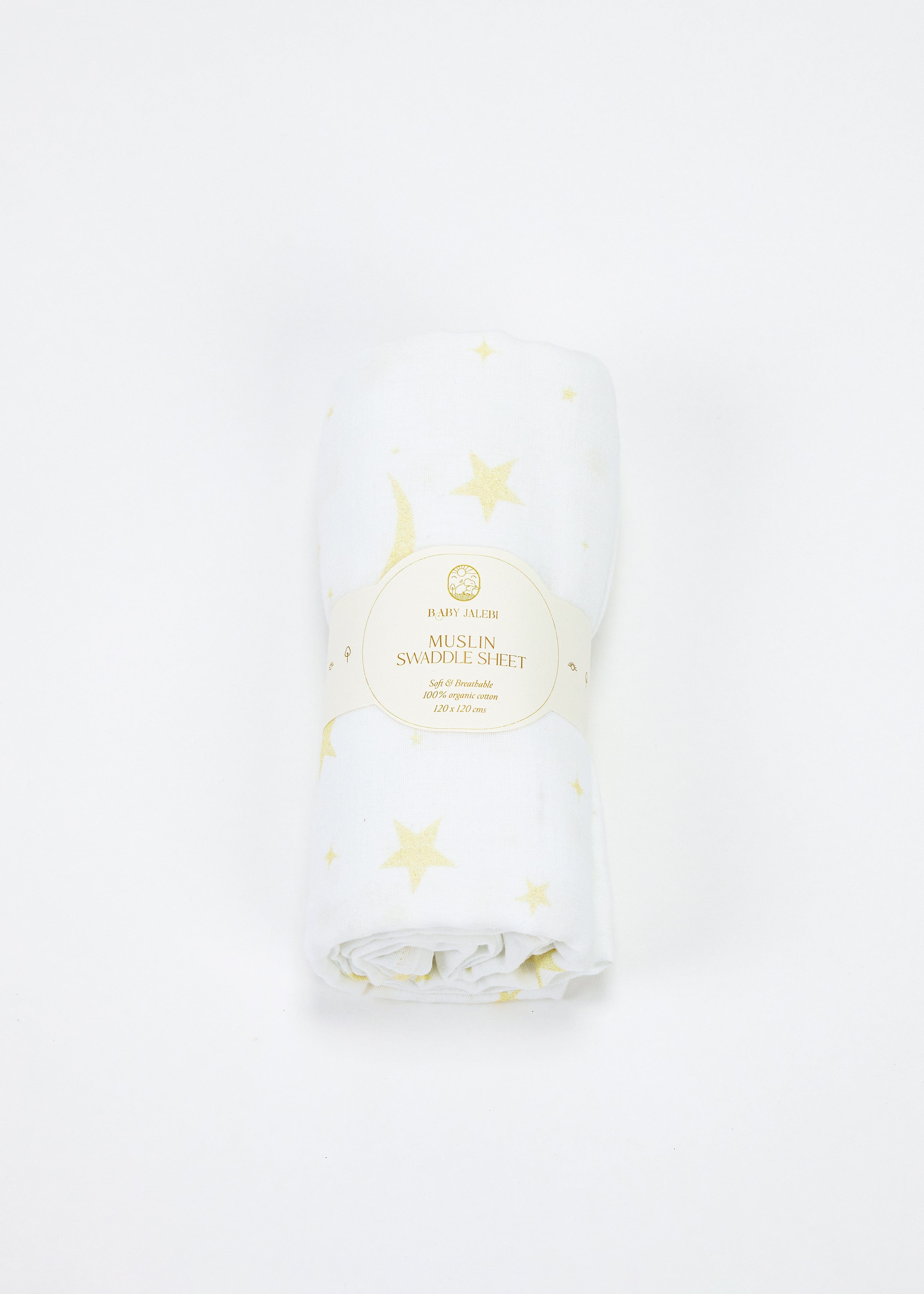 Luna Organic Muslin Swaddle Blanket - Soft, Breathable Baby Wrap for Newborns & Infants - Perfect for Swaddling, Nursing, and Stroller Cover