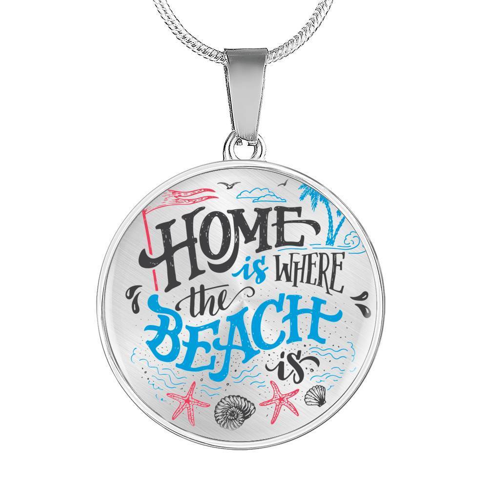 Home is Where The Beach Is Necklace - Dainty Coastal Jewelry for Women - Perfect for Beach Vacations, Summer Outfits & Gift Giving