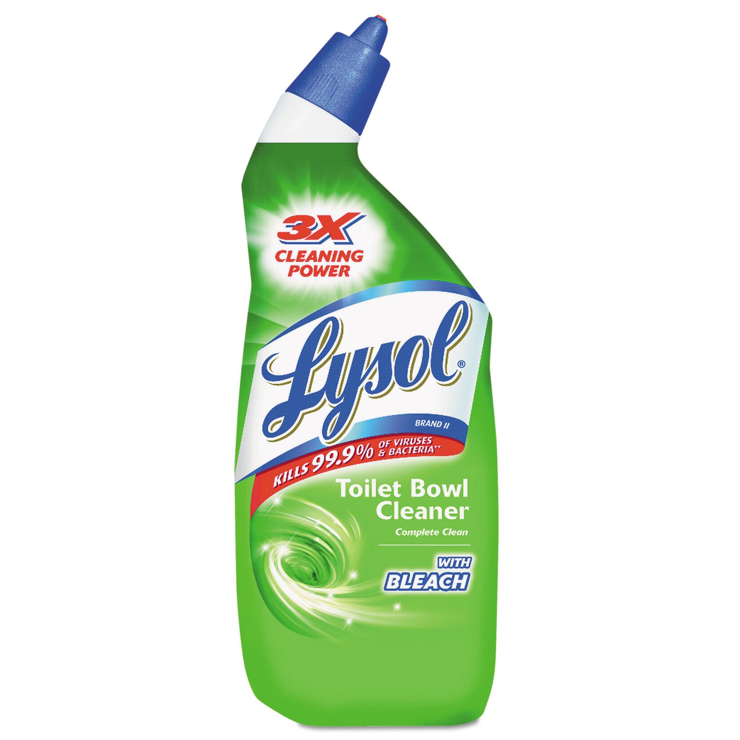 Lysol Complete Clean Toilet Bowl Cleaner with Bleach - 24 Ounce | Kills 99.9% of Germs | Removes Stains & Odors | Perfect for Bathroom, Kitchen & Household Cleaning