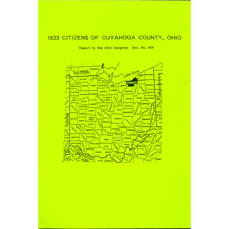 1833 Citizens of Cuyahoga County Ohio Genealogy & Historical Records - Perfect for Family History Research & Ancestry Projects