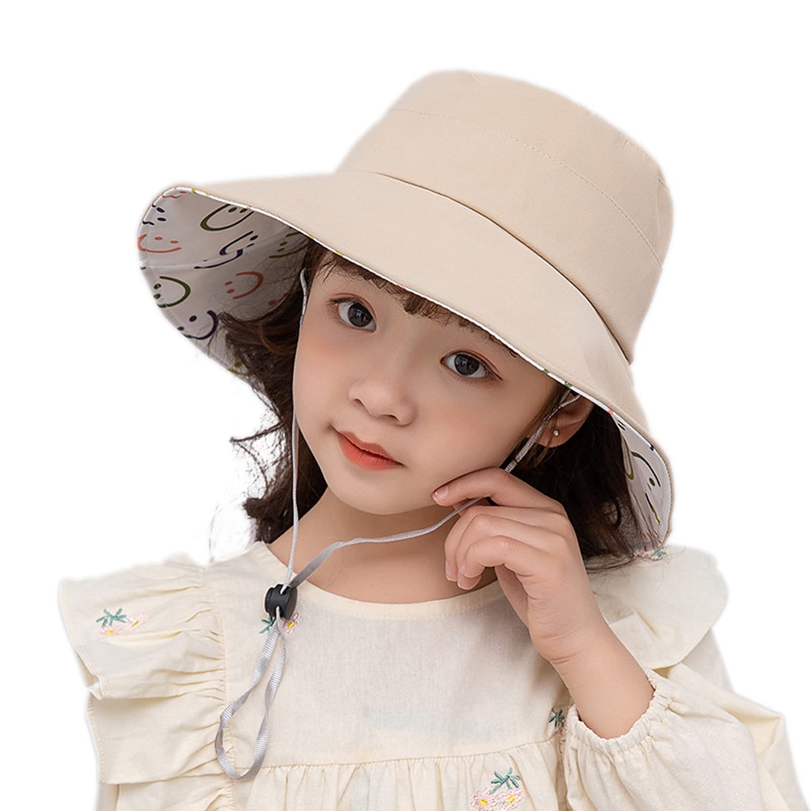 Foldable Cotton Bucket Sun Hat for Toddler Girls 3-6 Years - Summer Beach Hat with Bowknot - Perfect for Outdoor Play, Park Visits & Beach Vacations