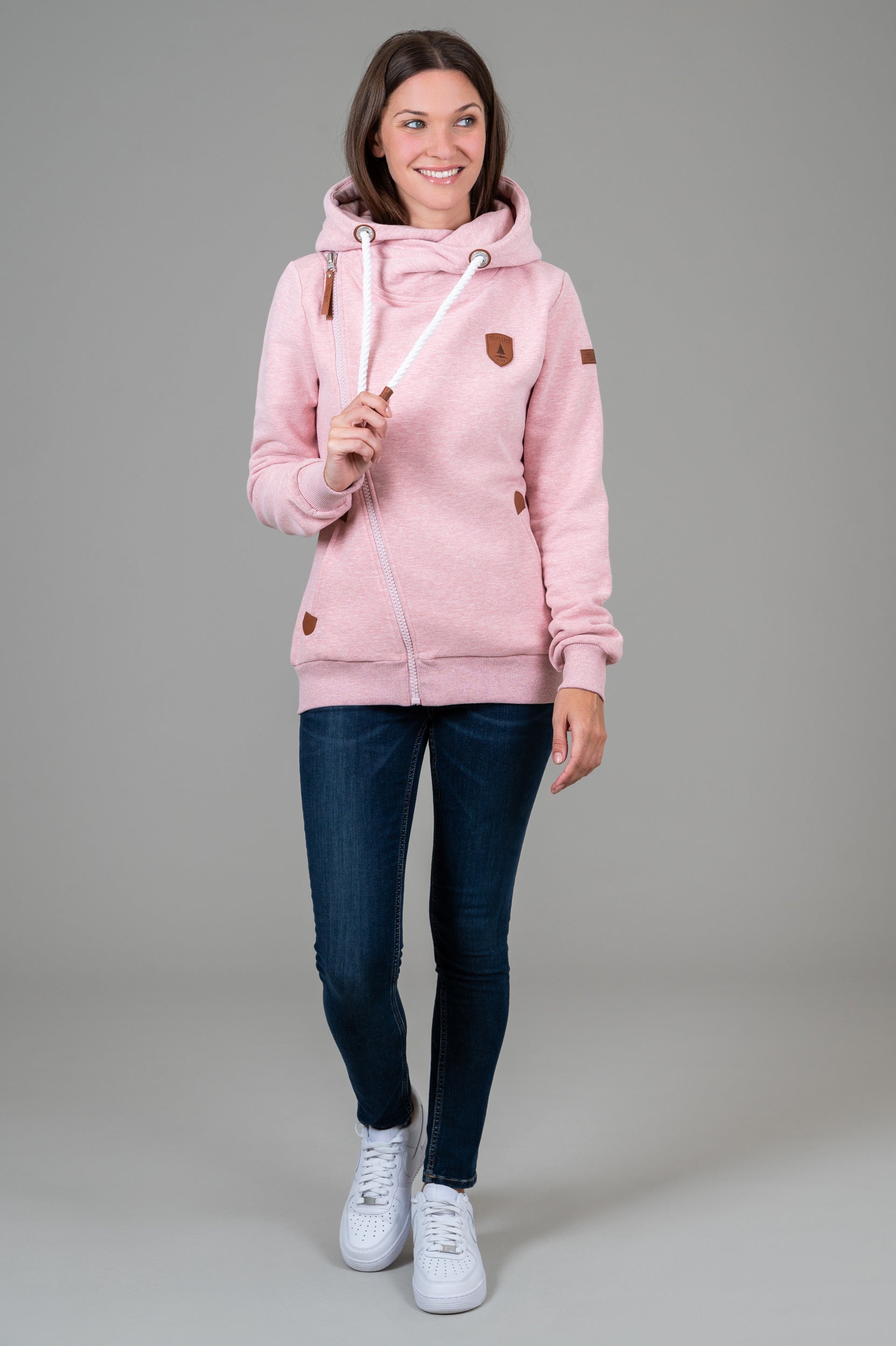 Athena Heather Pink Full Zip Hoodie for Women - Soft & Cozy Fleece Pullover - Casual Outerwear for Fall & Winter - Perfect for Lounging, Running Errands, and Outdoor Activities