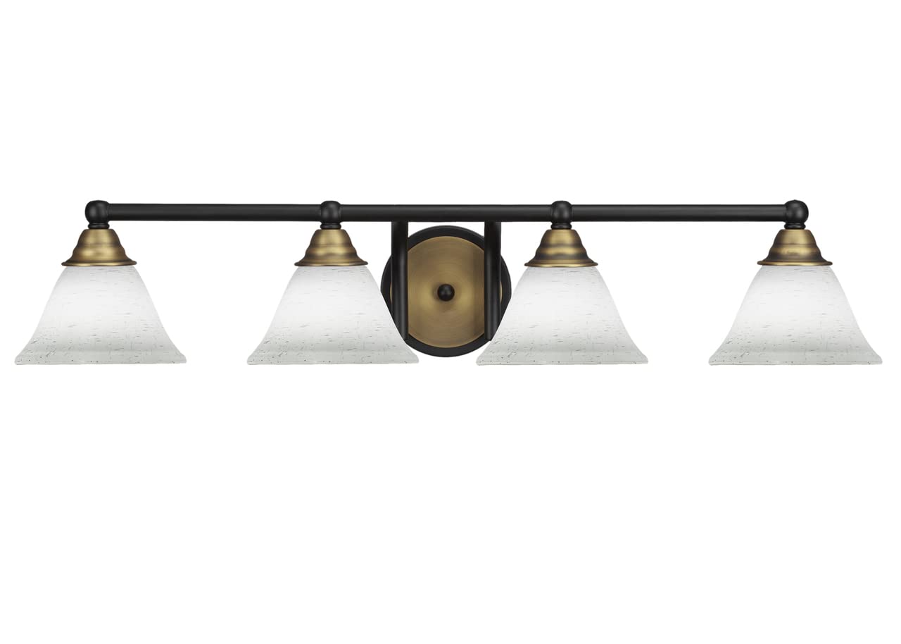 Toltec Lighting Paramount 4-Light Bathroom Vanity Light Fixture in Matte Black & Brass - Modern Bath Bar for Bathroom, Powder Room, or Dressing Area (3424-MBBR-311)