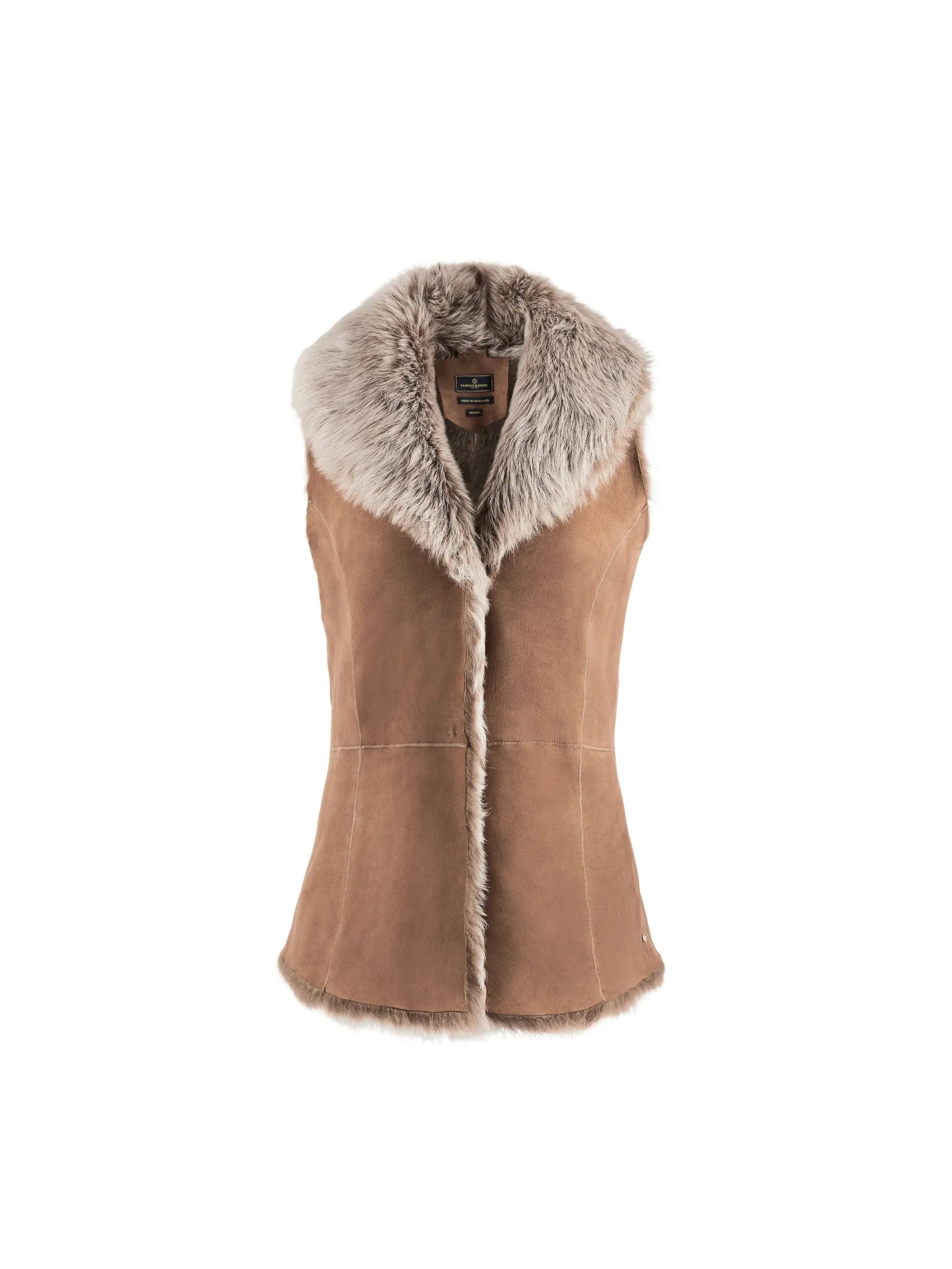 Reversible Elizabeth Gilet Vest for Women - Stylish Mushroom Color Outerwear - Perfect for Fall Layering, Office Wear & Casual Outfits