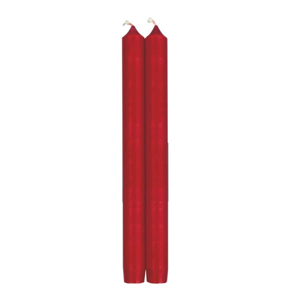 10 Inch Taper Candles for Wedding Decorations & Candlelight Dining - Pack of 12 Red Candles (6 Pairs) - Perfect for Romantic Dinners, Church Altars & Holiday Centerpieces