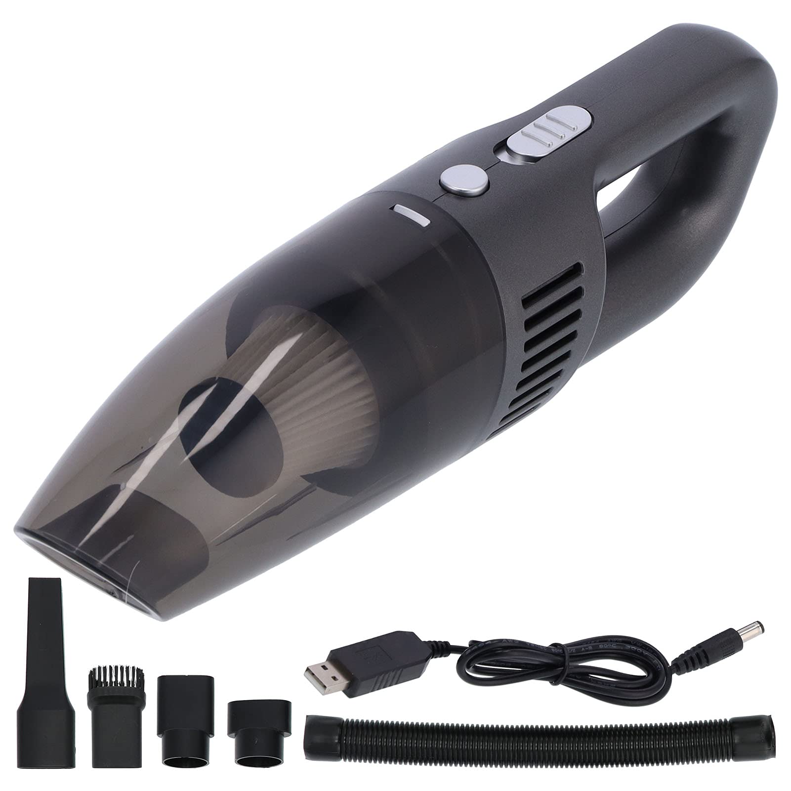 Shanrya 120W Automatic Car Vacuum Cleaner with Adjustable Cleaning Head - Silver | Ideal for Car Detailing & Household Cleaning