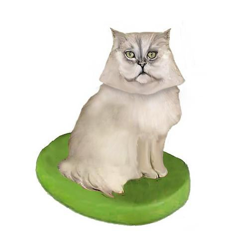 Custom Persian Cat Grey Large Bobblehead - Personalized Cat Lover Gift for Home Decor, Office Desk, and Car Dashboard