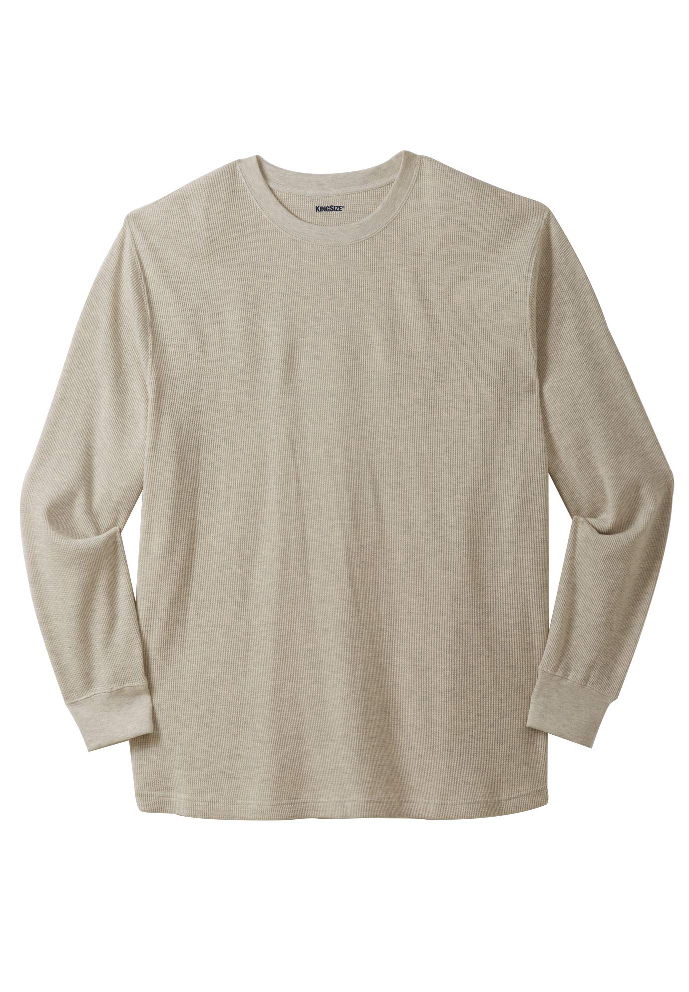 KingSize Men's Big & Tall Waffle-Knit Thermal Crewneck Tee - XL, Heather Oatmeal - Warm Long Underwear Top for Winter Layering & Outdoor Activities
