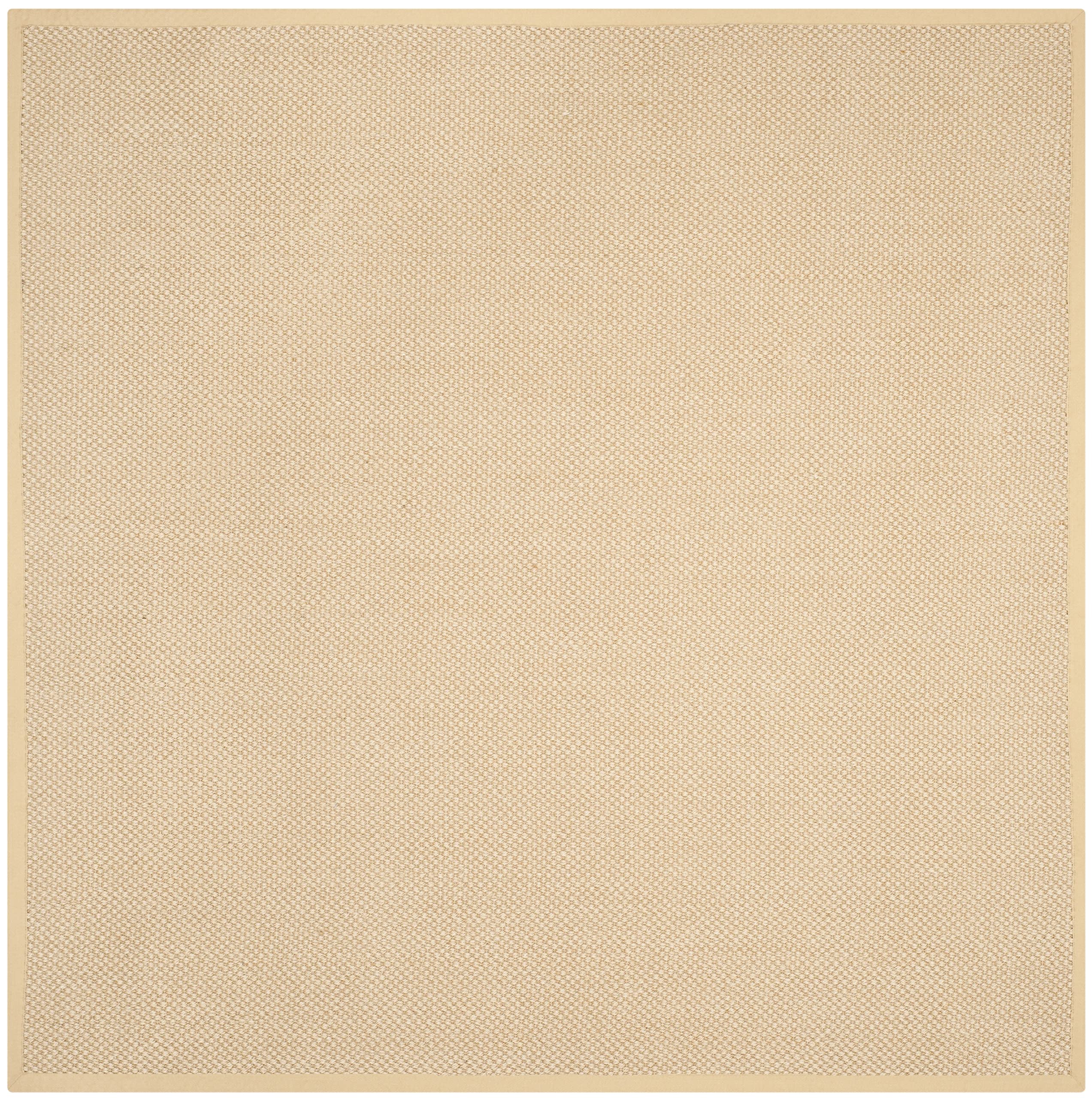 SAFAVIEH Natural Fiber Collection 7' Square Maize/Wheat NF443A Border Sisal Area Rug - Perfect for Living Room, Bedroom & Home Decor