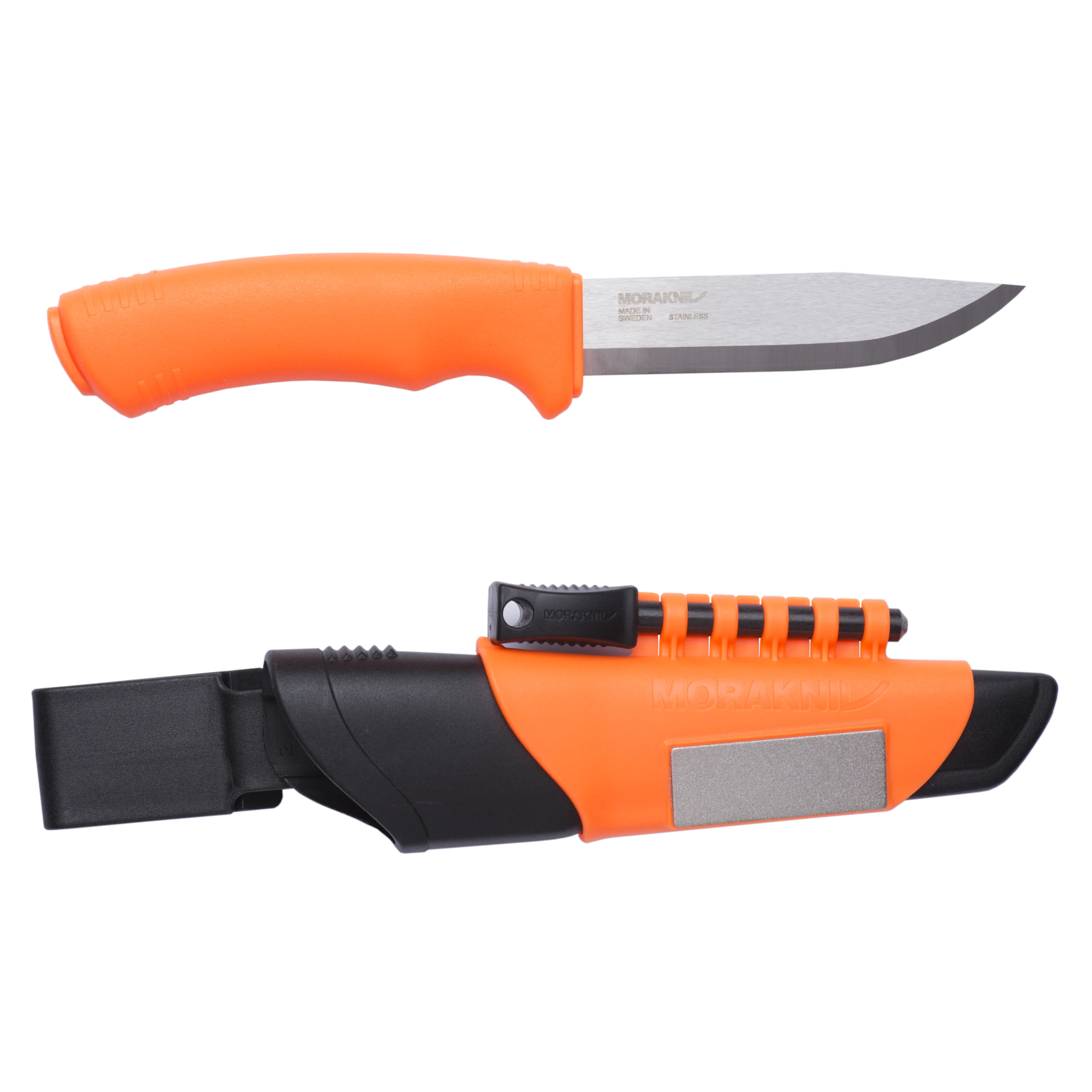 Bushcraft Survival Knife - High Visibility Orange Camping Knife for Outdoor Adventures, Hunting & Wilderness Survival