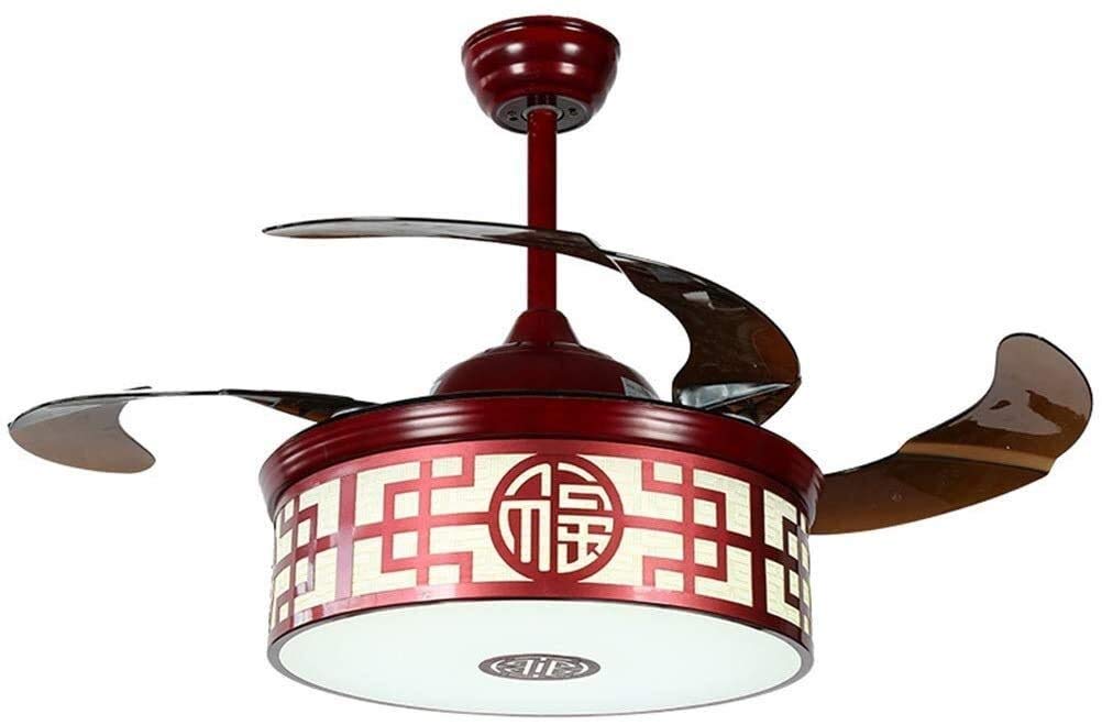COLOM 42 Inch LED Ceiling Fan with Light - Modern Chandelier Fan for Restaurants, Bedrooms & Hotels - Remote Control & Wall Switch - Energy Efficient Invisible Blades - Perfect for Dining Rooms & Living Areas