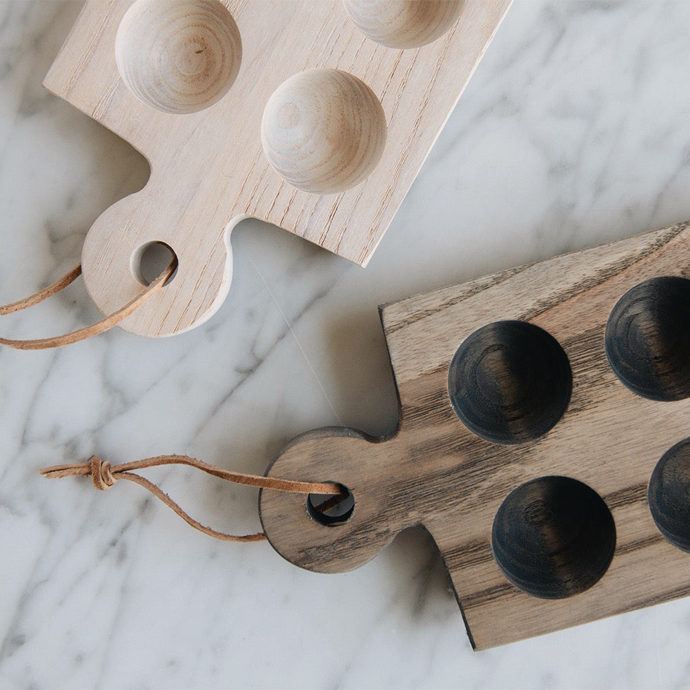 Premium Wooden Egg Holder - Natural Wood Egg Display Tray for Easter Decor, Kitchen Countertop Organizer, and Farmhouse Style Home Decor