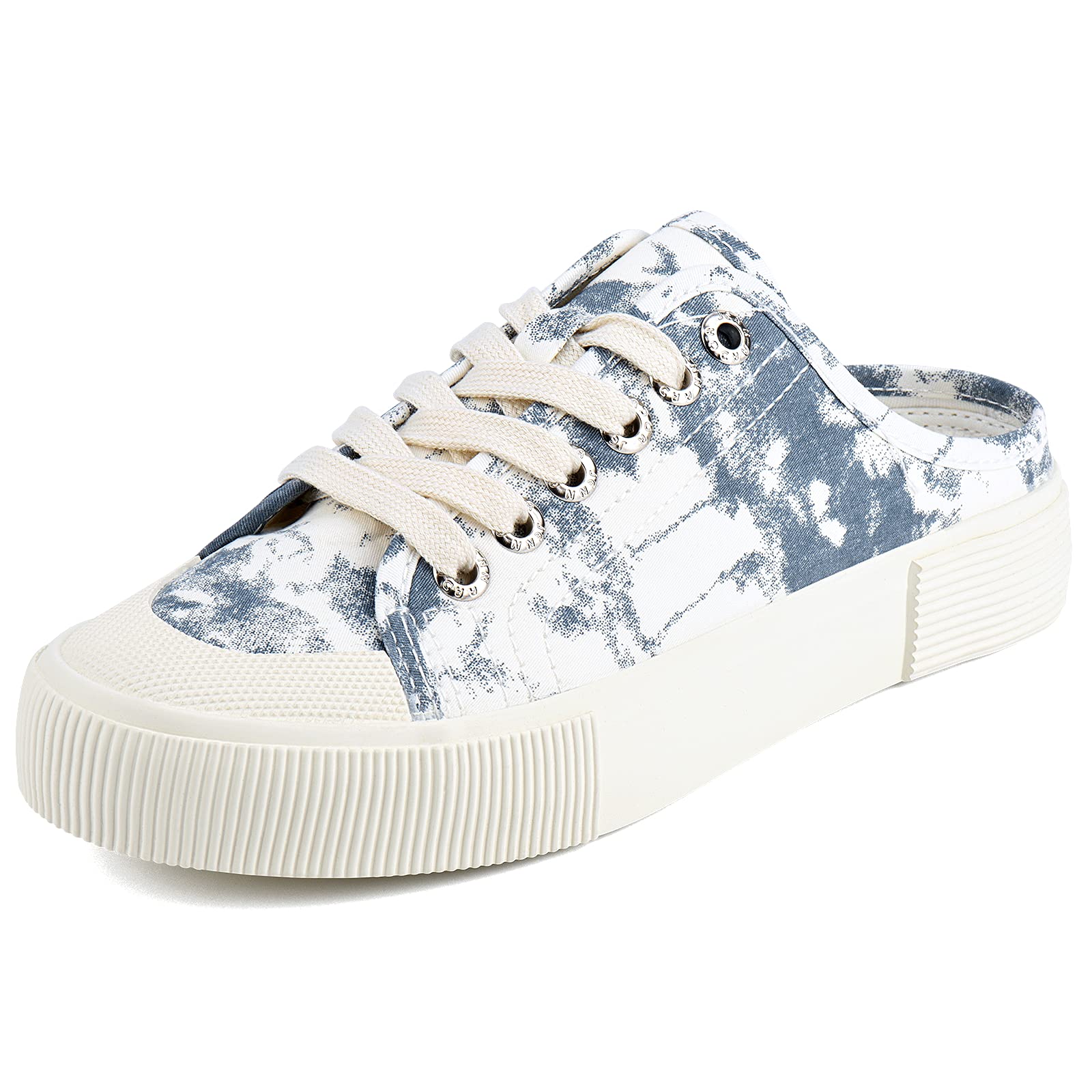 Women's Slip-On Canvas Mules Sneakers - Comfortable Backless Walking Shoes for Casual Wear, Home, and Travel | Breathable Low-Top Slippers for Women