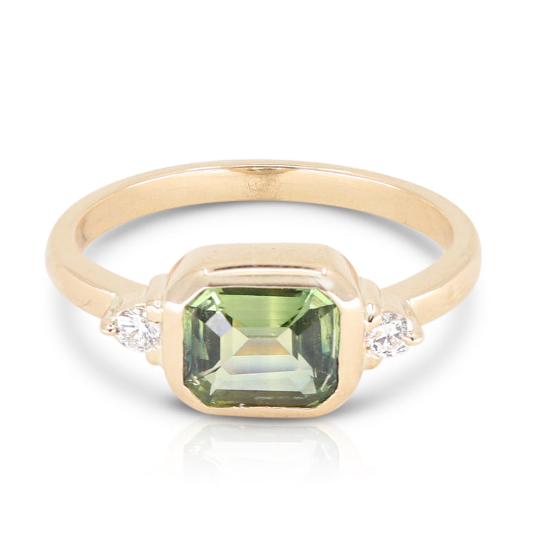 14K Yellow Gold Baguette Parti Sapphire Ring - Elegant Jewelry for Weddings, Engagements & Special Occasions