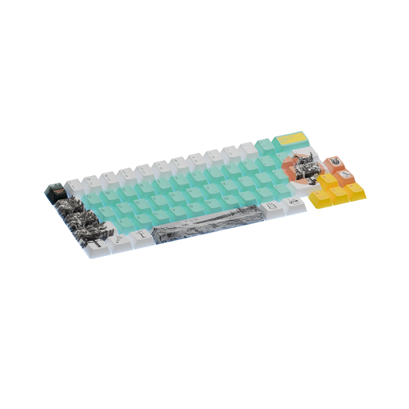 Limited Edition Yellowstone Keycaps - Custom Mechanical Keyboard Keycaps for Gaming & Typing - Perfect for PC, Mac & Laptop Keyboards