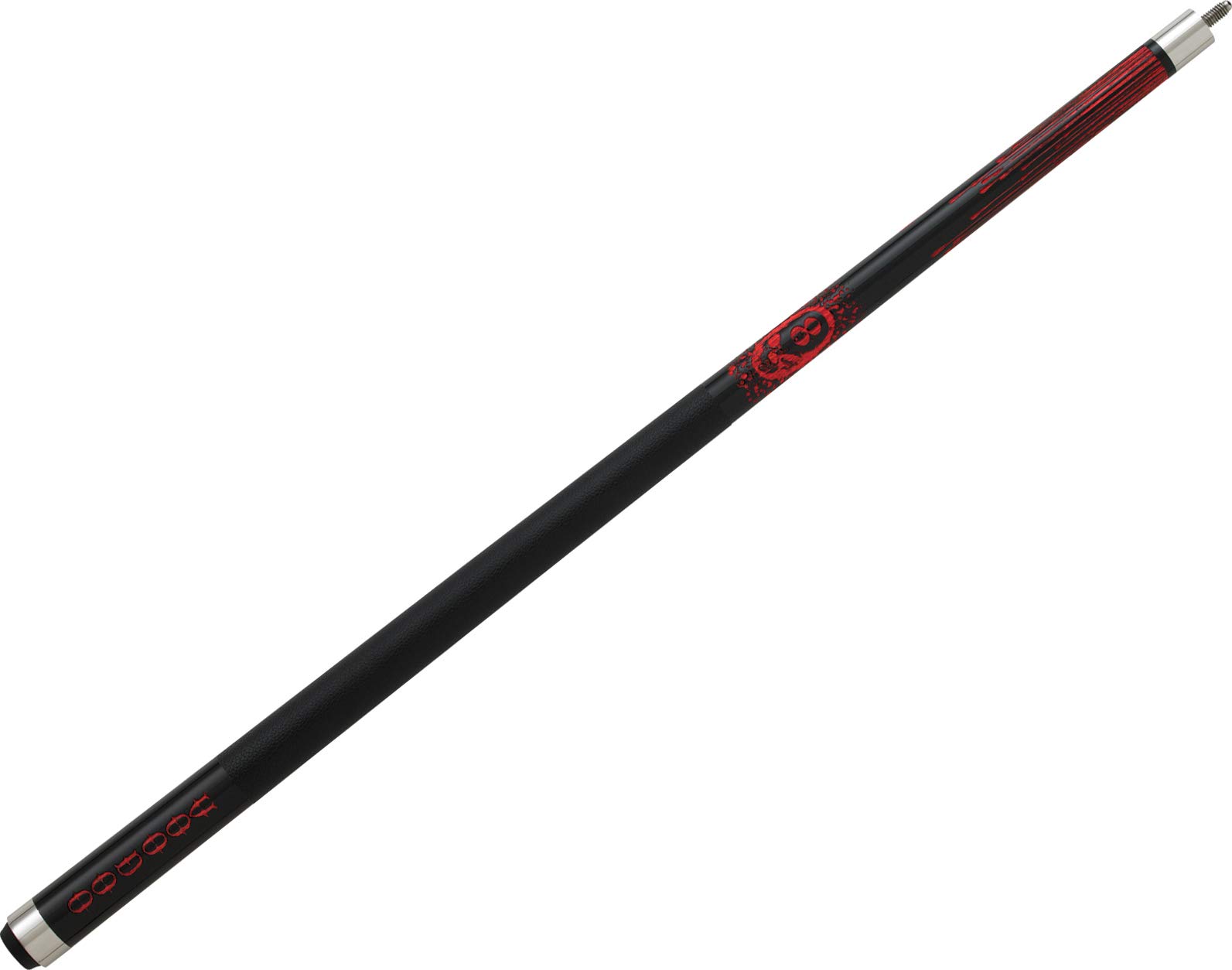 Voodoo VOD21 Black & Red Blood Skull Design Billiard Pool Cue Stick - Perfect for Halloween Parties, Horror-Themed Games & Unique Gift Ideas