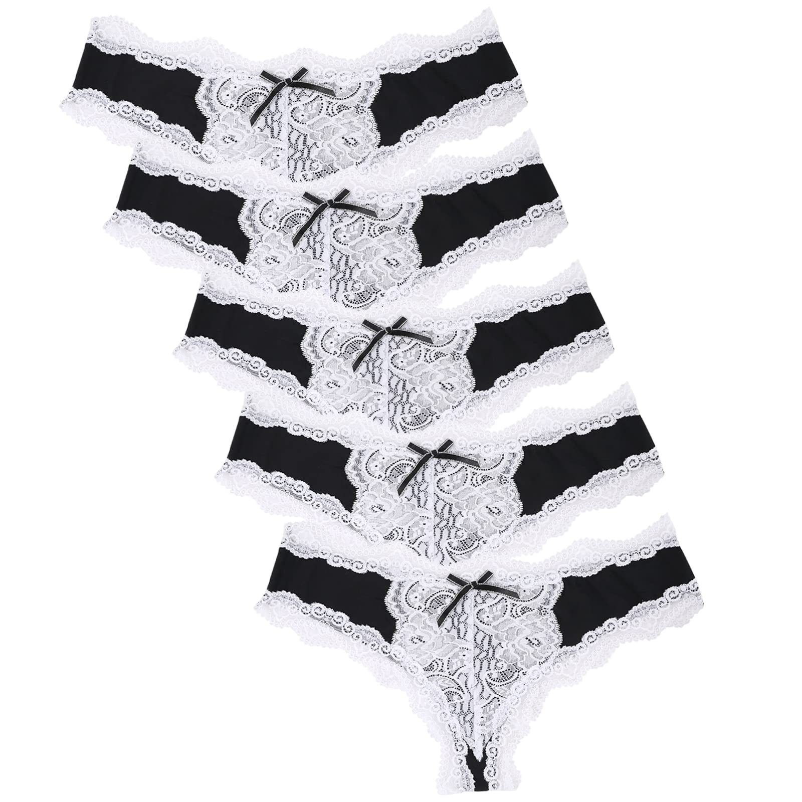 KUKOME Women's Lace Underwear - Soft Comfortable Bikini Panties for Ladies, Breathable Hipster Briefs for Everyday Wear | Perfect for Work, Sleep & Special Occasions