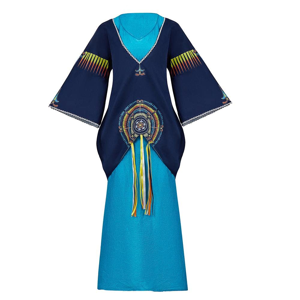 Queen Padme Amidala Cosplay Costume - Tatooine Blue Dress & Cloak Outfit for Women | Star Wars Costume Party, Halloween Dress-Up, Cosplay Events