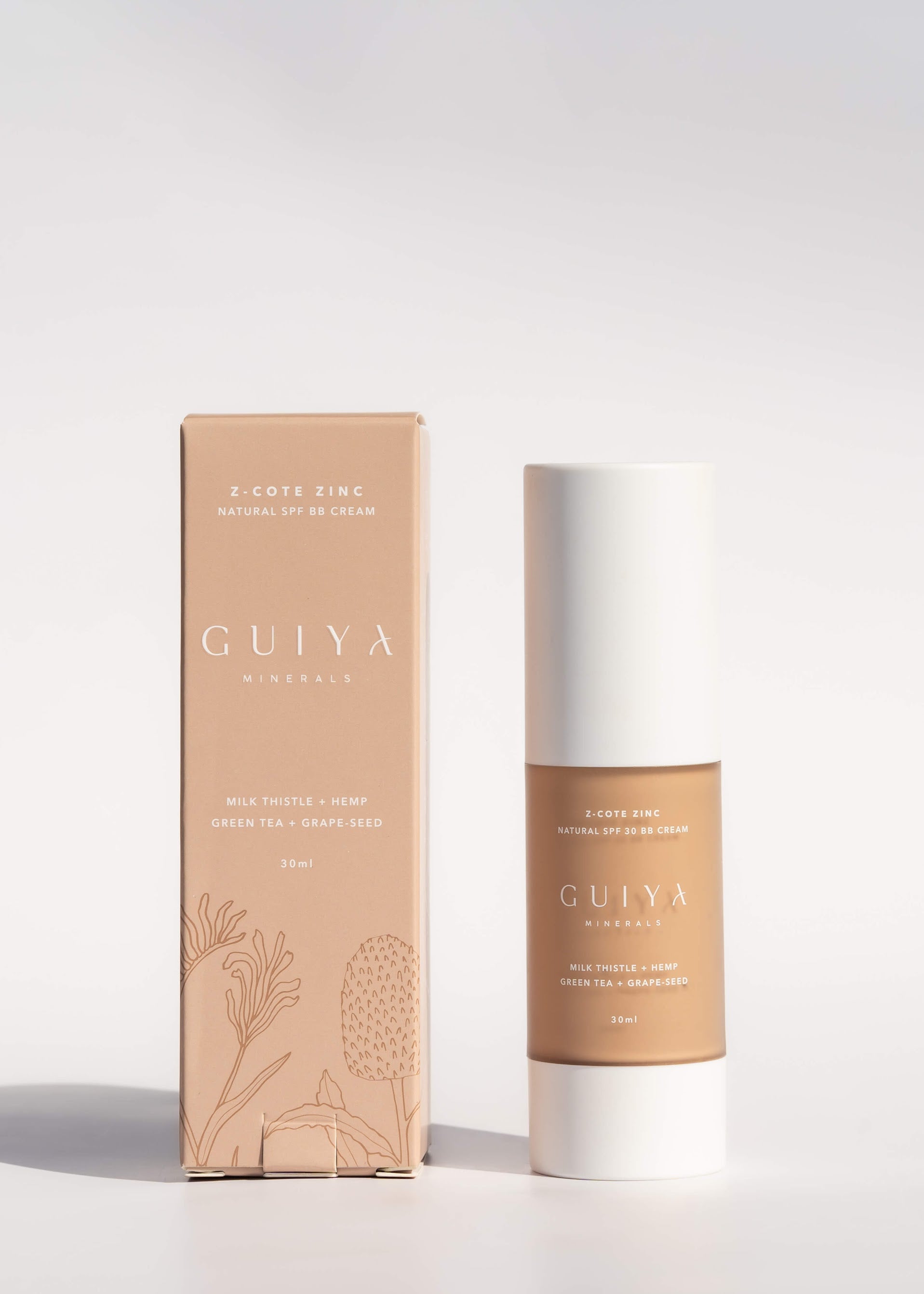 Guiya Minerals Z Cote Zinc BB Cream - Natural Mineral Makeup with SPF Protection for Daily Sun Defense & Even Skin Tone | Perfect for Everyday Wear & Sensitive Skin Care