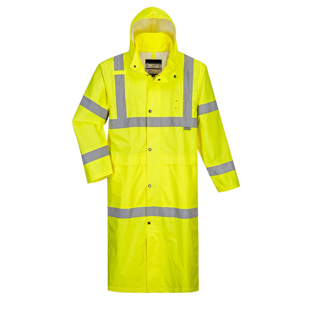 High Visibility Raincoat for Men & Women - Waterproof Reflective Safety Jacket for Outdoor Work, Cycling & Running - Classic Hi Vis Raincoat for Construction, Jogging & Bad Weather