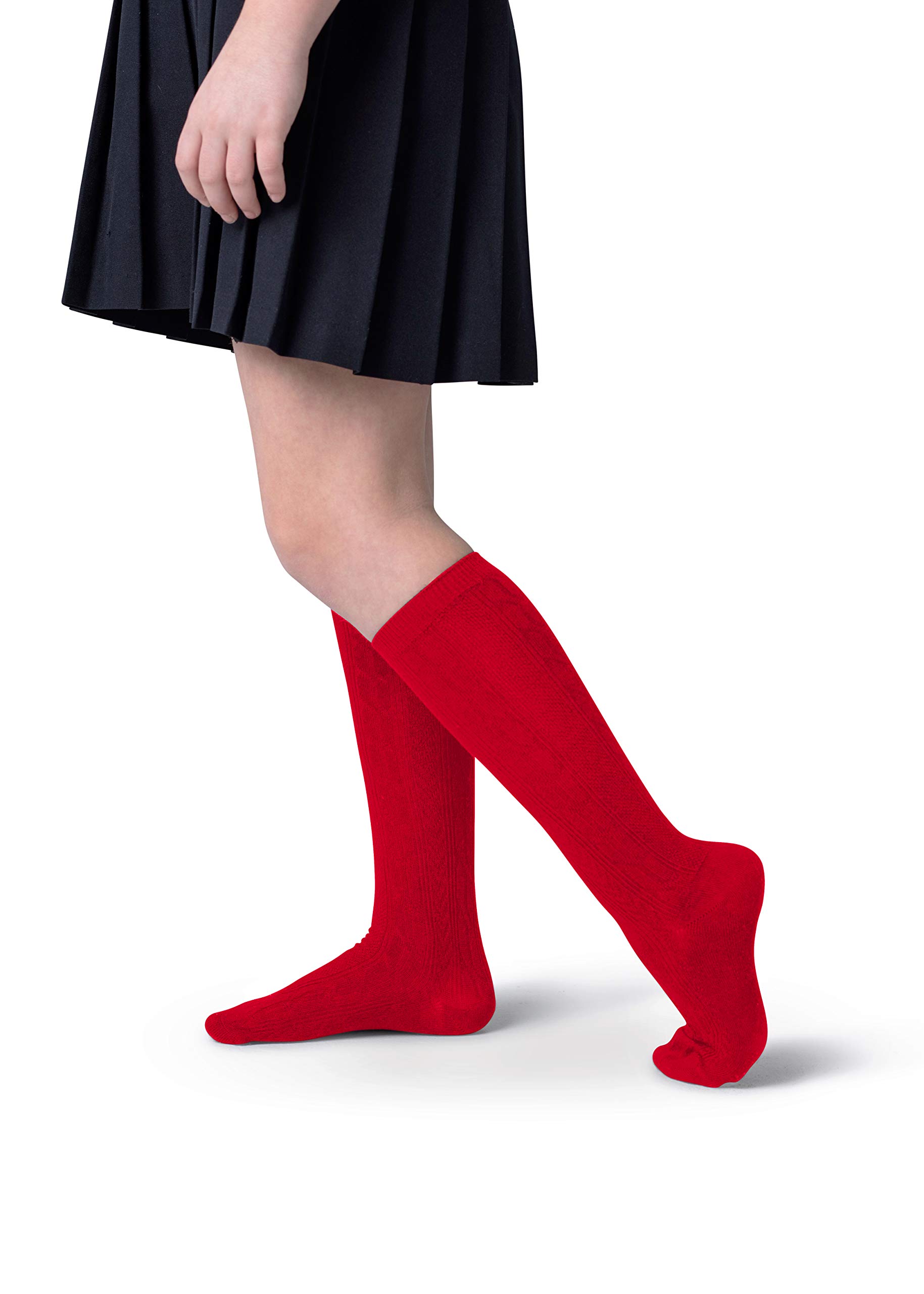 Girls Knee High Bamboo Seamless Socks - 3 Pairs Soft & Breathable School Uniform Socks for Little & Big Girls - Perfect for School, Dress Uniforms & Everyday Comfort