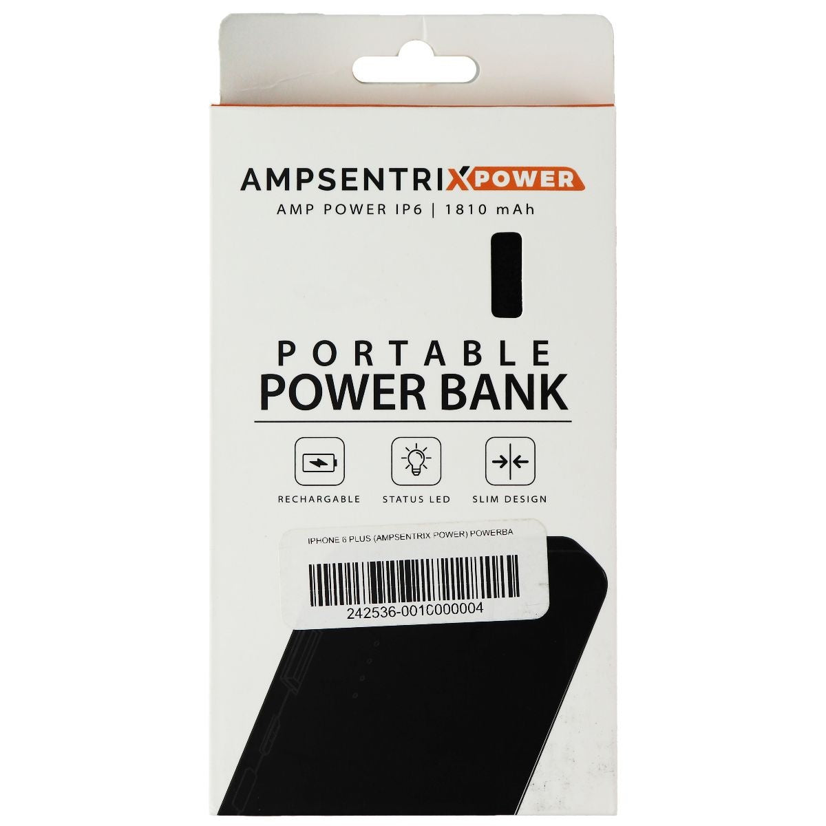 Ampsentrix Xpower 1810mAh Portable Charger Power Bank - Ultra Compact External Battery Pack for iPhone, Android, Smartphones (Black) | Perfect for Travel, Camping & Emergency Power Backup