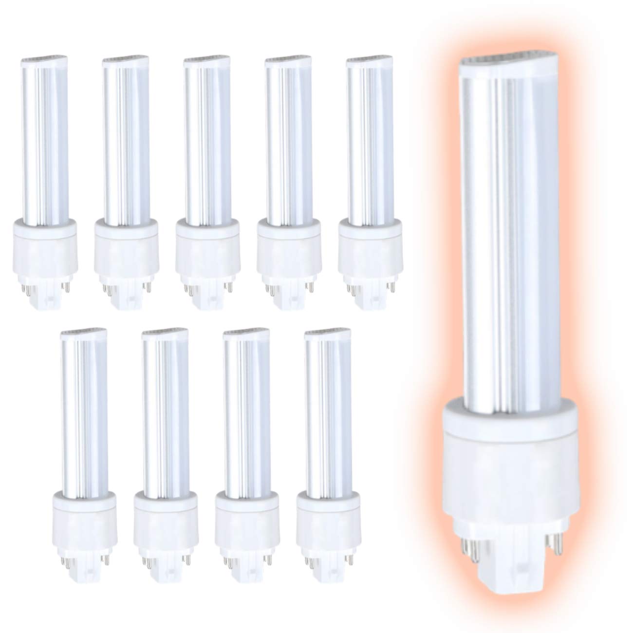 GoodBulb 9W LED Plug-in Light Bulbs - 6W Type B 4 Pin G24Q Base 5000K Daylight - 600 Lumens High Output - 120° Beam Angle - 10 Pack - Perfect for Commercial Lighting, Office Spaces, and Retail Environments