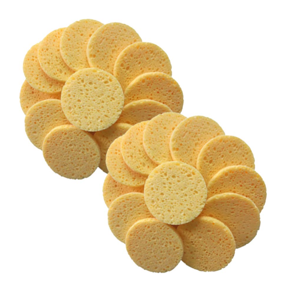 COHEALI 20pcs Round Makeup Remover Pads & Exfoliating Sponges - Reusable Facial Cleansing Puffs for Gentle Makeup Removal & Skin Exfoliation - Perfect for Estheticians, Daily Beauty Routine & Travel