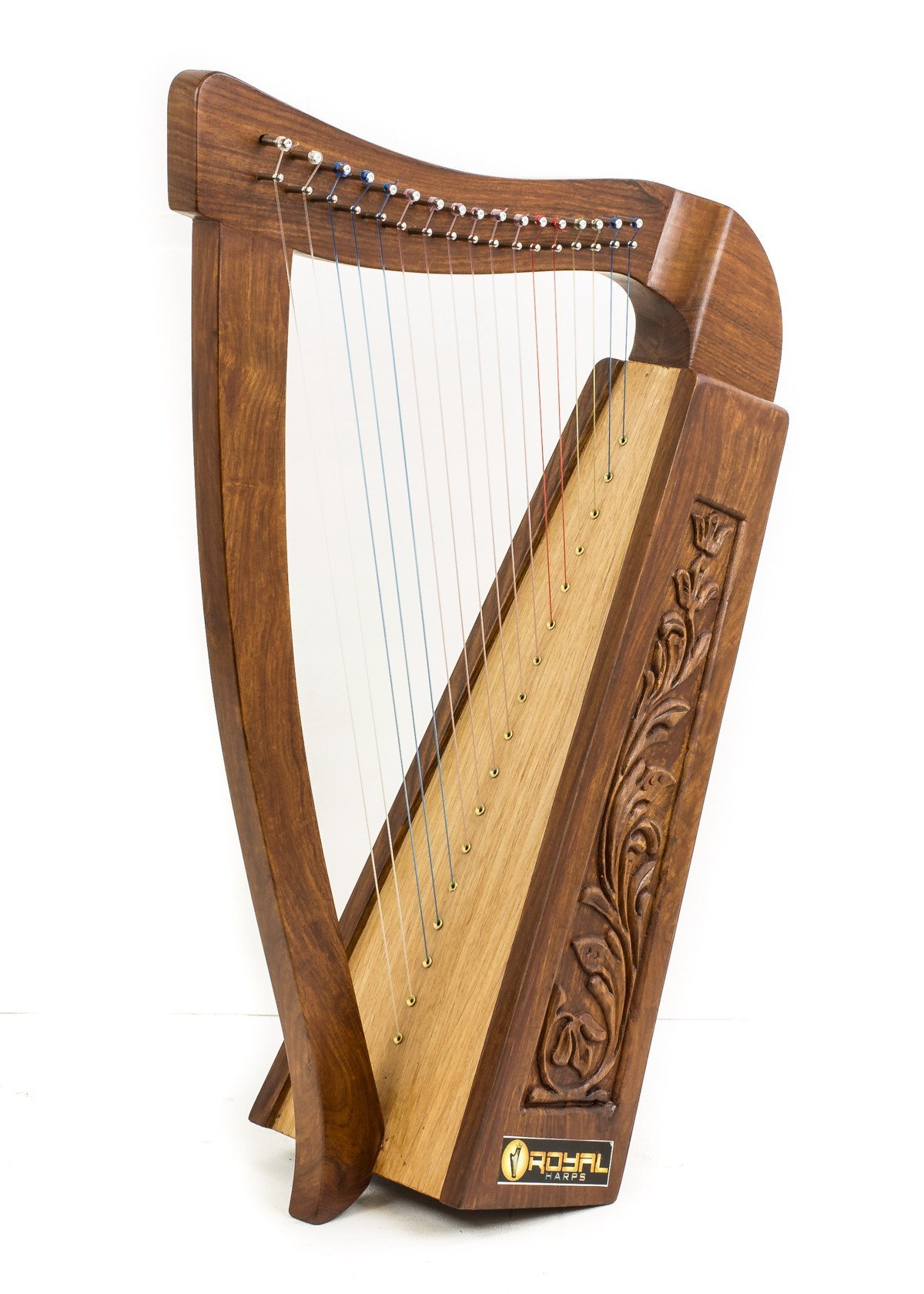 17-String Celtic Irish Knee Harp - Solid Wood Construction with Free Carrying Bag & Tuning Key | Perfect for Folk Music, Celtic Performances & Home Decor
